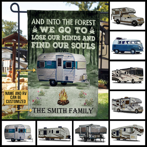 Personalized Camping And Into The Forest Customized Flag