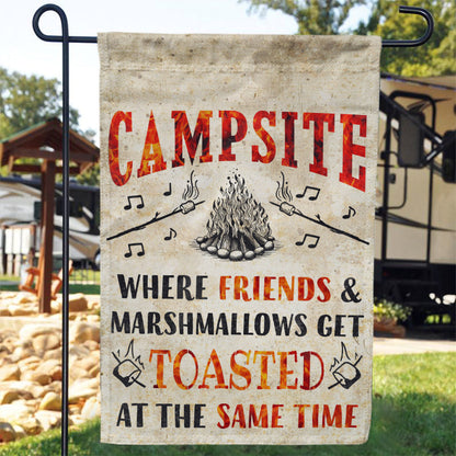 Personalized Camping Campsite Get Toasted Custom Flag