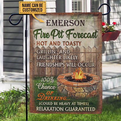 Personalized Camping Fire Pit Forecast Grill Customized Flag
