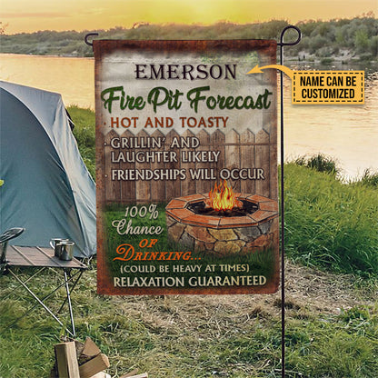 Personalized Camping Fire Pit Forecast Grill Customized Flag