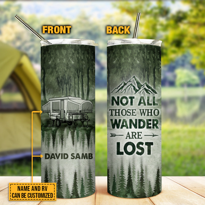 Personalized Camping Forest Wander Are Lost Custom Skinny Tumbler