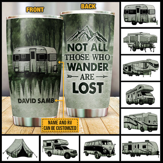 Personalized Camping Forest Wander Are Lost Custom Tumbler