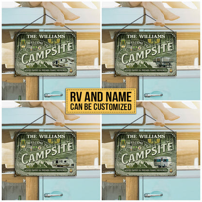 Personalized Camping Forest Welcome To Campsite Custom Classic Metal Signs