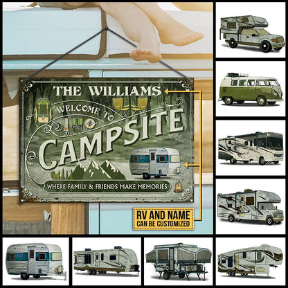 Personalized Camping Forest Welcome To Campsite Custom Classic Metal Signs