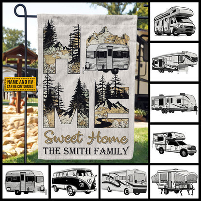 Personalized Camping Home Sweet Home Custom RV Customized Flag