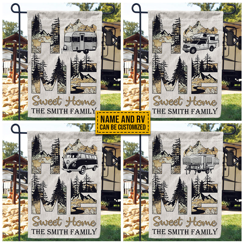 Personalized Camping Home Sweet Home Custom RV Customized Flag