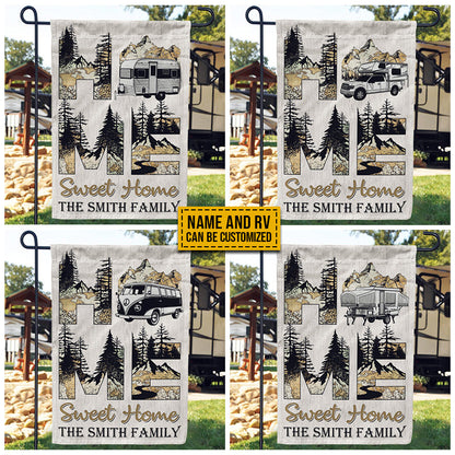 Personalized Camping Home Sweet Home Custom RV Customized Flag