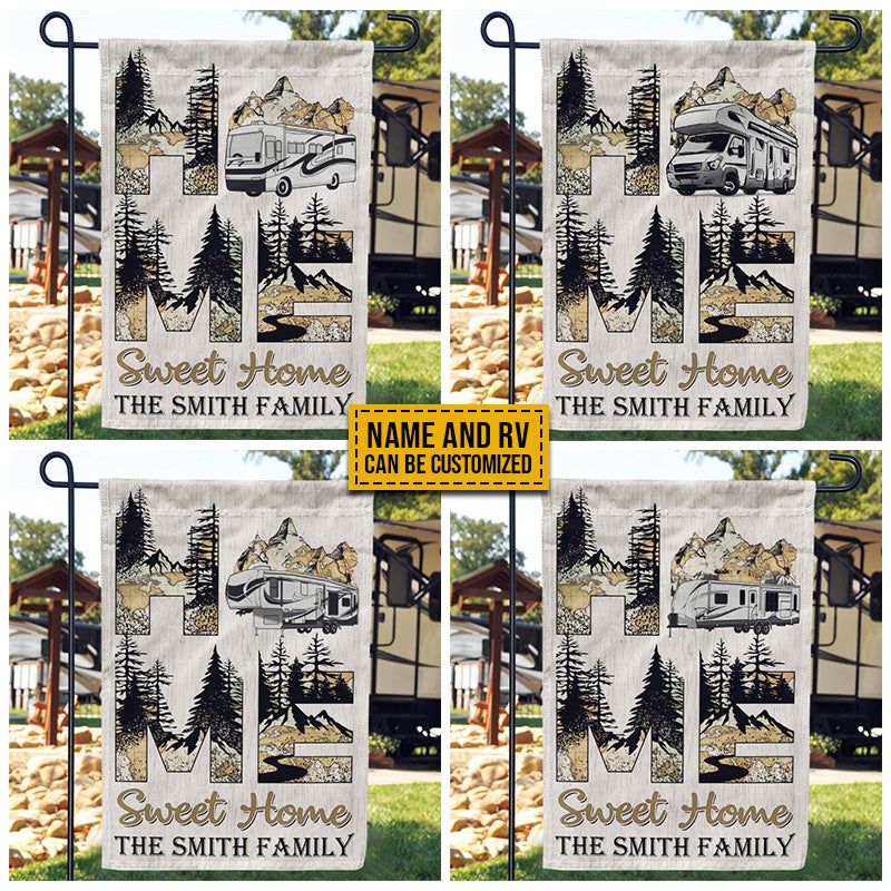 Personalized Camping Home Sweet Home Custom RV Customized Flag