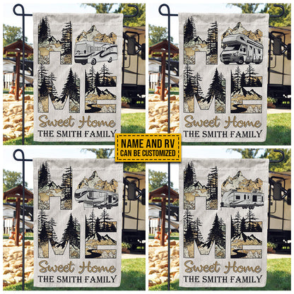 Personalized Camping Home Sweet Home Custom RV Customized Flag