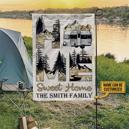 Personalized Camping Home Sweet Home Customized Flag