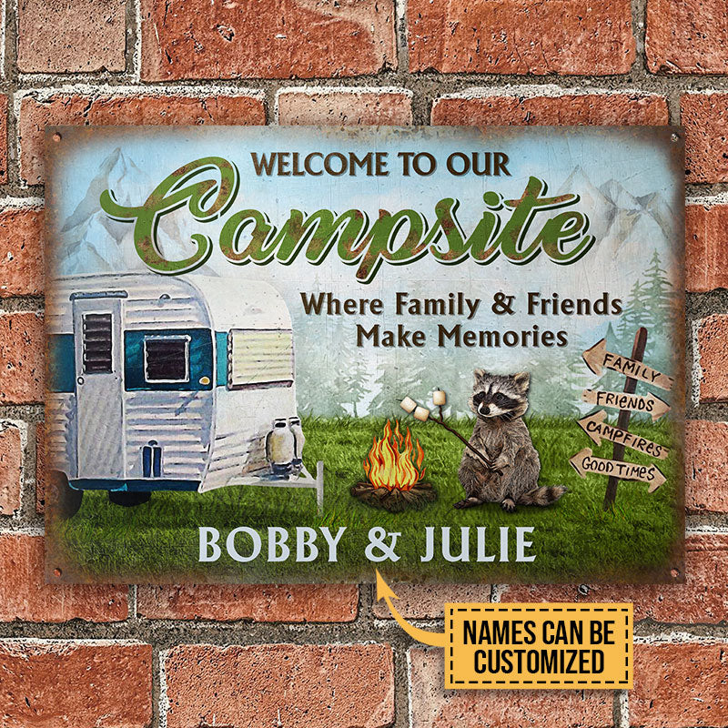 Personalized Camping Make Memories Customized Classic Metal Signs