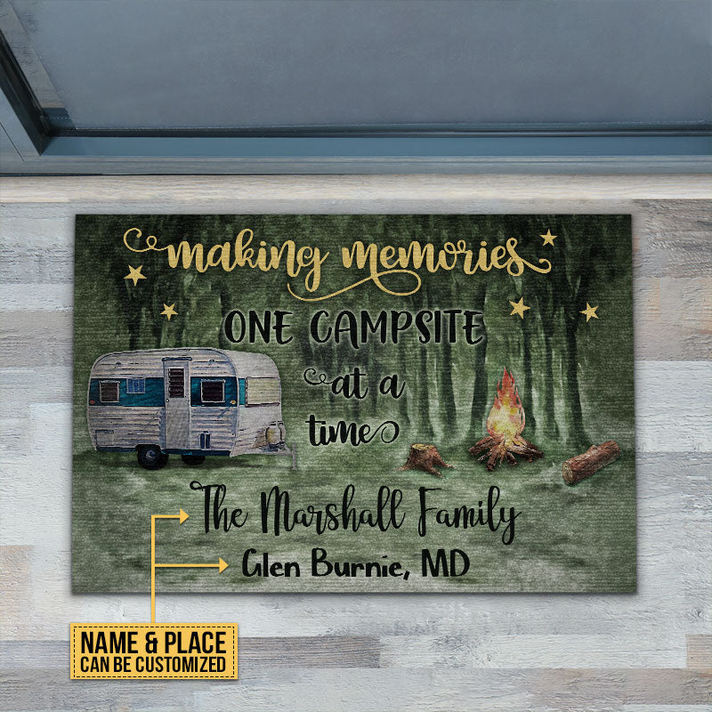 Personalized Camping Making Memories One Campsite Customized Doormat