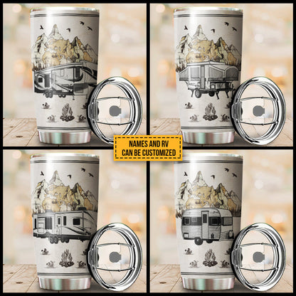 Personalized Camping Map Because Murder Custom Tumbler