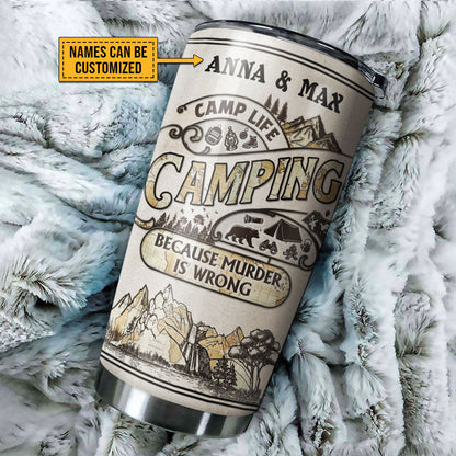 Personalized Camping Map Because Murder Custom Tumbler
