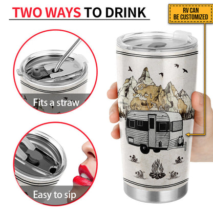 Personalized Camping Map Because Murder Custom Tumbler