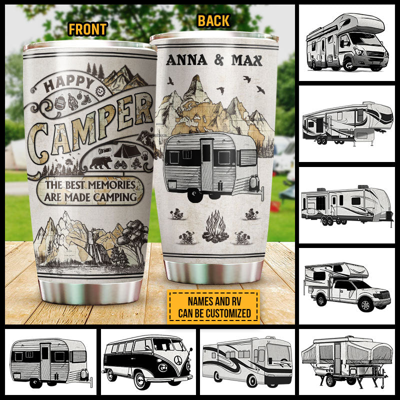 Personalized Camping Map Best Memories Custom Tumbler
