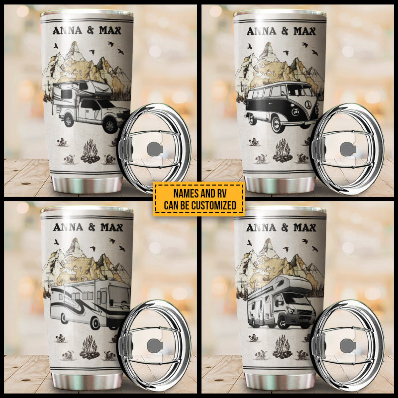 Personalized Camping Map Best Memories Custom Tumbler