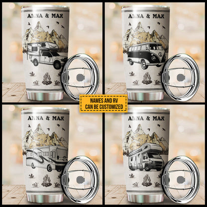 Personalized Camping Map Best Memories Custom Tumbler