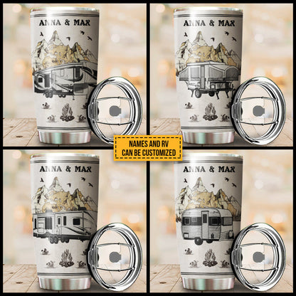 Personalized Camping Map Best Memories Custom Tumbler