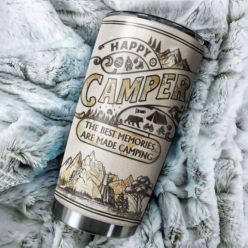 Personalized Camping Map Best Memories Custom Tumbler