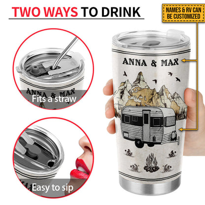 Personalized Camping Map Best Memories Custom Tumbler