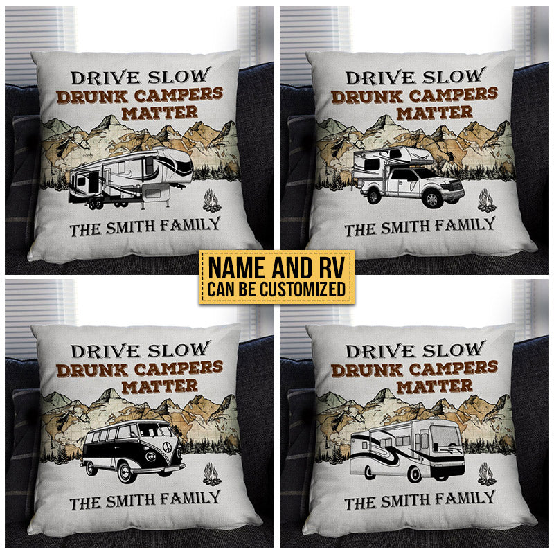 Personalized Camping Map Drunk Matter Customized Pillow