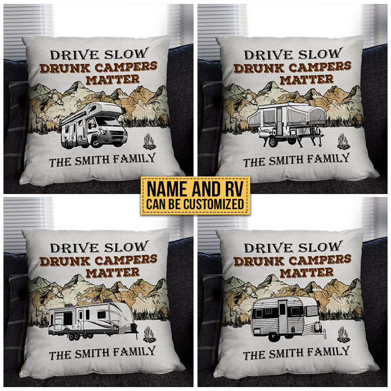 Personalized Camping Map Drunk Matter Customized Pillow