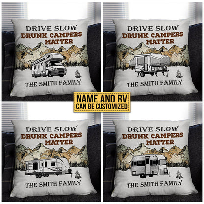 Personalized Camping Map Drunk Matter Customized Pillow