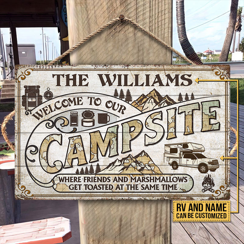Personalized Camping Map Get Toasted Custom Wood Rectangle Sign