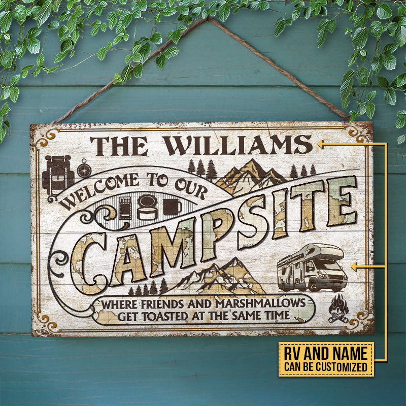 Personalized Camping Map Get Toasted Custom Wood Rectangle Sign