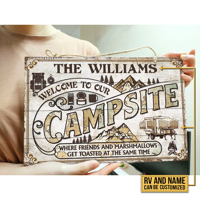 Personalized Camping Map Get Toasted Custom Wood Rectangle Sign