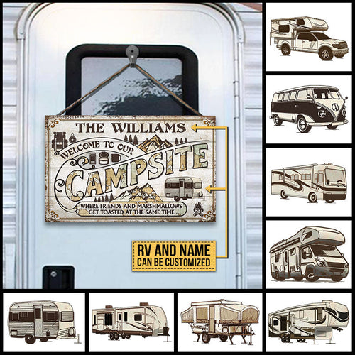 Personalized Camping Map Get Toasted Custom Wood Rectangle Sign