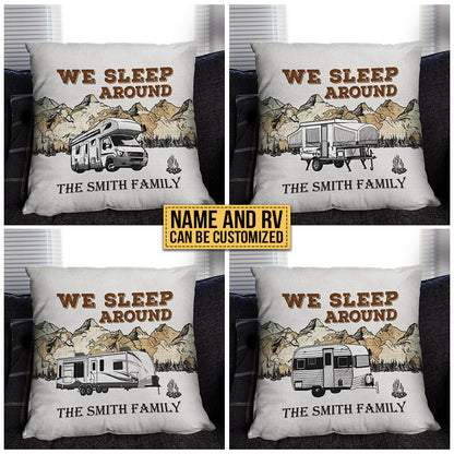 Personalized Camping Map We Sleep Around Customized Pillow