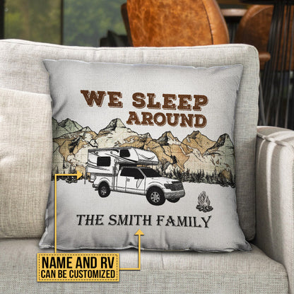 Personalized Camping Map We Sleep Around Customized Pillow