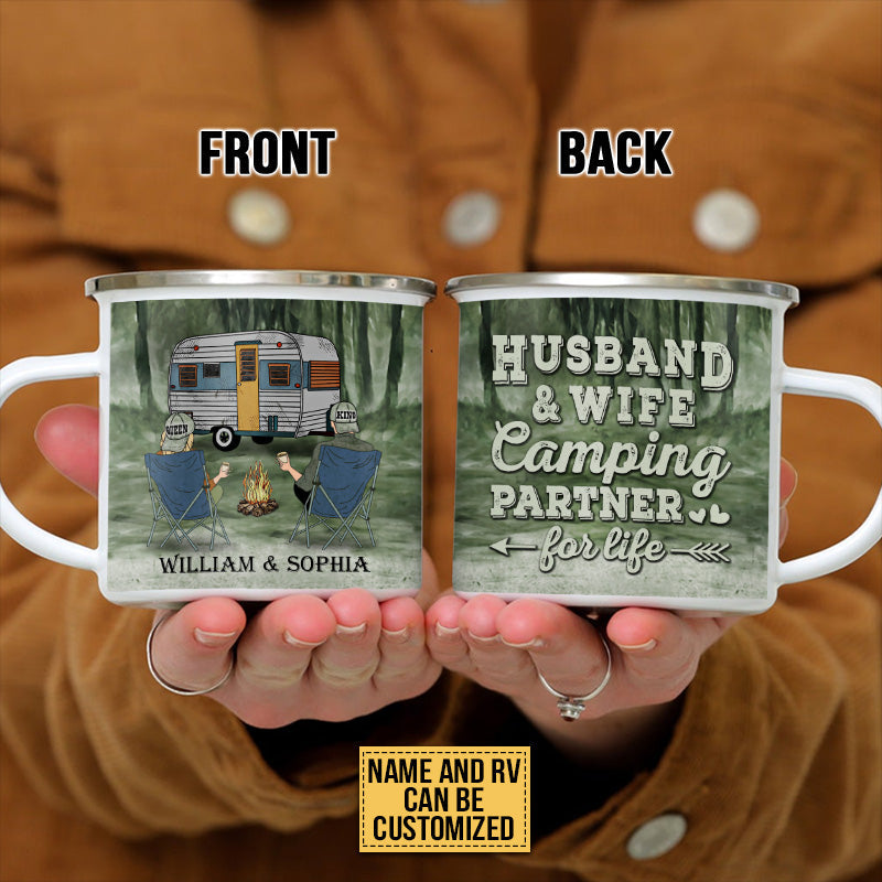 Personalized Camping Partners For Life Customized Campfire Mug