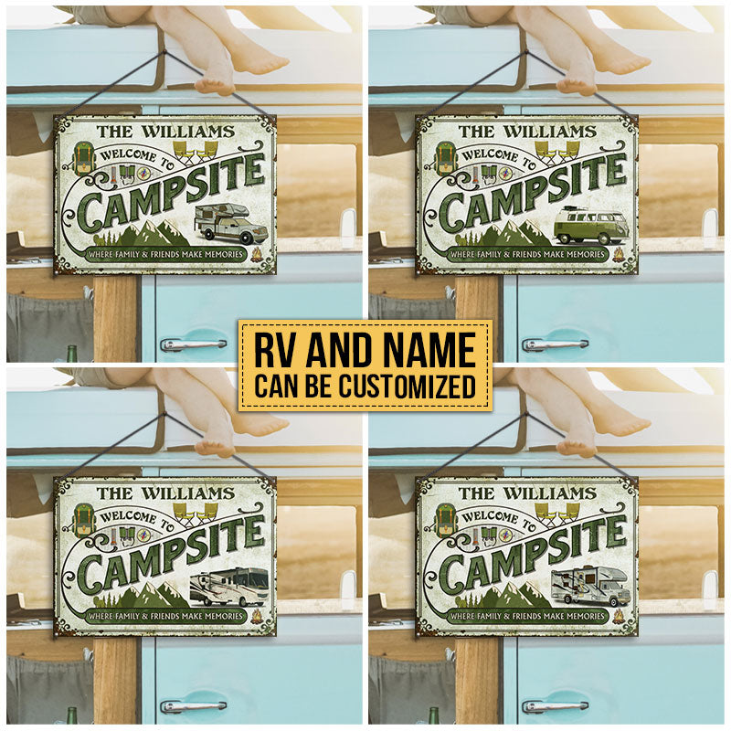 Personalized Camping Welcome To Campsite Custom Classic Metal Signs
