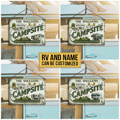 Personalized Camping Welcome To Campsite Custom Classic Metal Signs