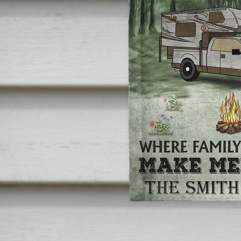 Personalized Camping Welcome To Our Campsite Custom RV Customized Flag