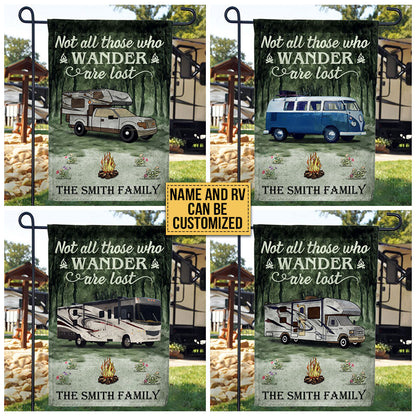 Personalized Camping Who Wander Are Lost Customized Flag