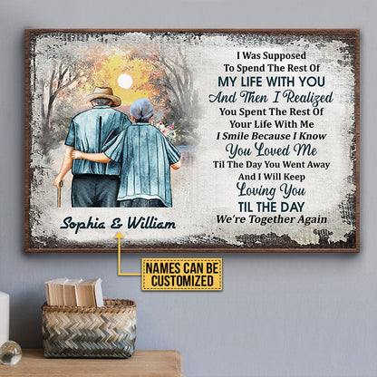 Personalized Family Old Couple The Rest Of My Life Custom Poster