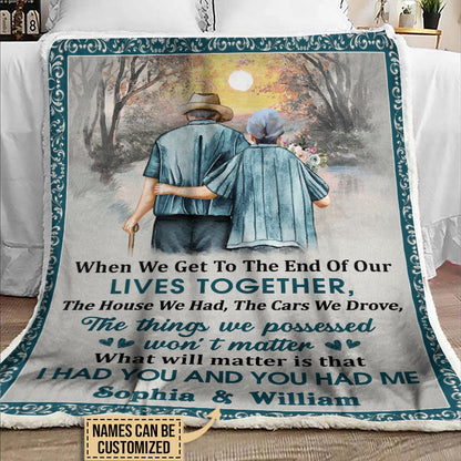 Personalized Family Old Couple When We Get Customized Fleece Blanket