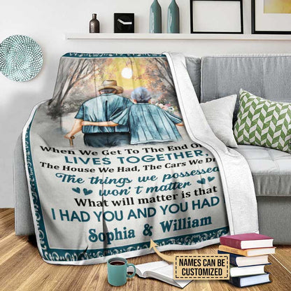 Personalized Family Old Couple When We Get Customized Fleece Blanket