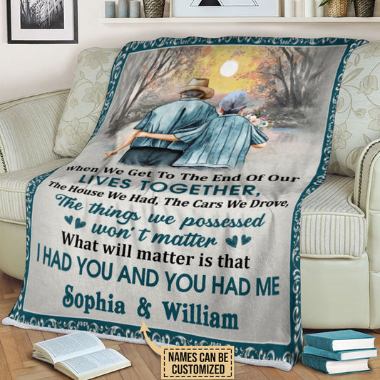 Personalized Family Old Couple When We Get Customized Fleece Blanket