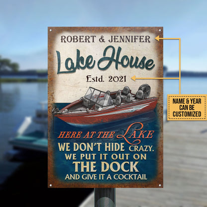 Personalized Fishing Boat Lake Crazy Customized Classic Metal Signs