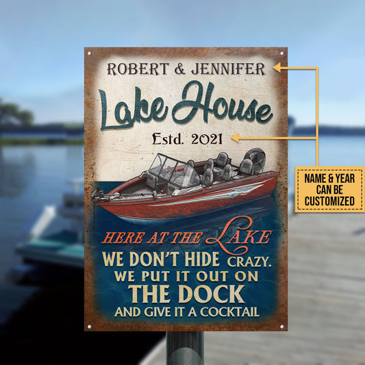 Personalized Fishing Boat Lake Crazy Customized Classic Metal Signs