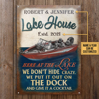 Personalized Fishing Boat Lake Crazy Customized Classic Metal Signs
