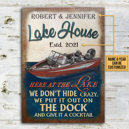Personalized Fishing Boat Lake Crazy Customized Classic Metal Signs