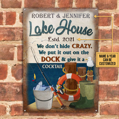 Personalized Fishing Lake Crazy Customized Classic Metal Signs