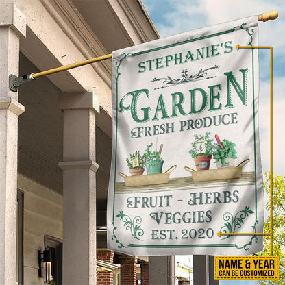 Personalized Garden Fresh Produce Fruits Herbs Veggies Customized Flag