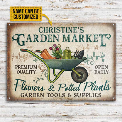 Personalized Garden Market Customized Classic Metal Signs